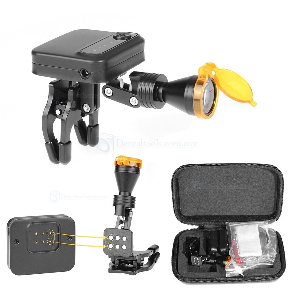 L&aacute;mpara frontal LED dental inal&aacute;mbrica de 5W con filtro y 2 bater&iacute;as